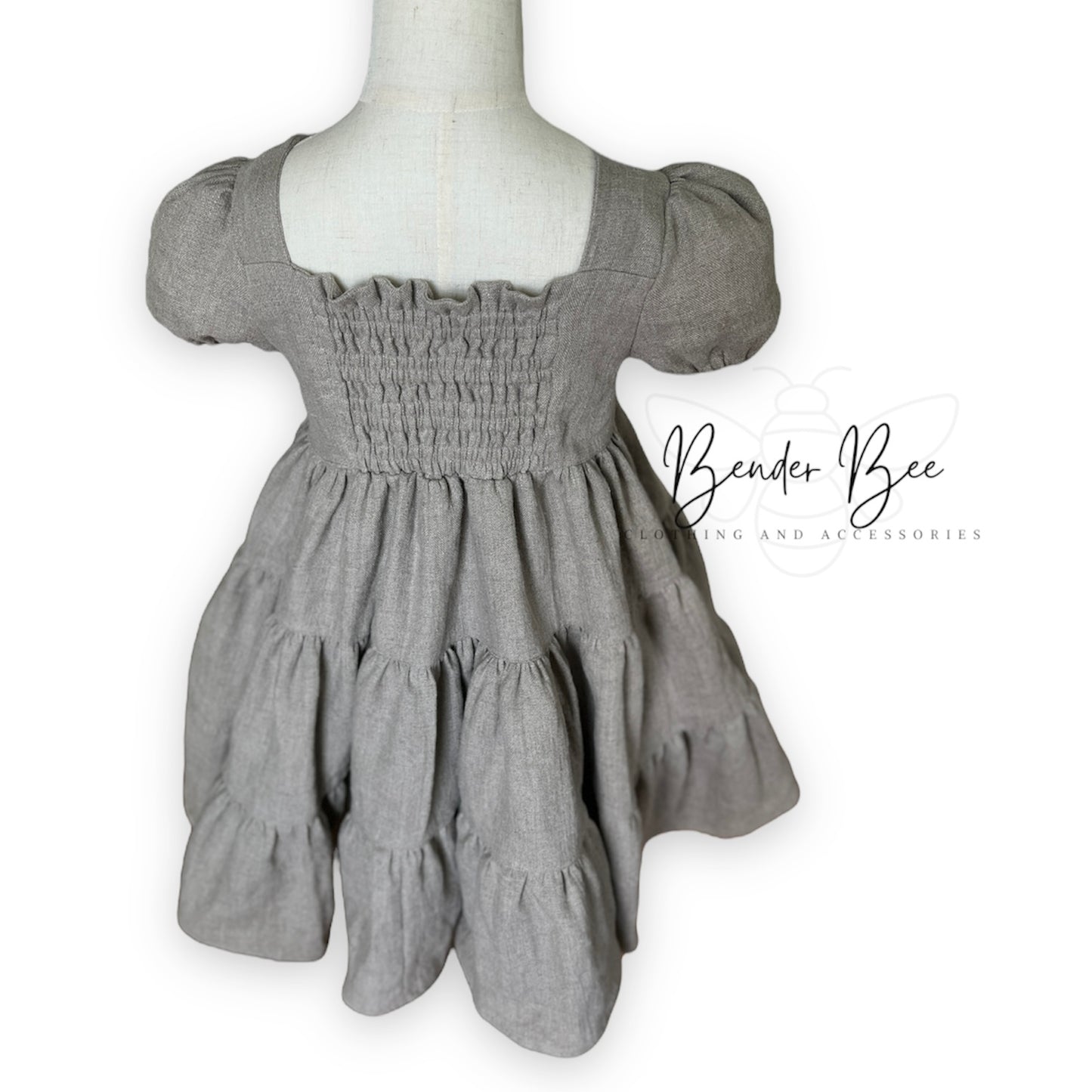 Linen & Lace Tiered Dress